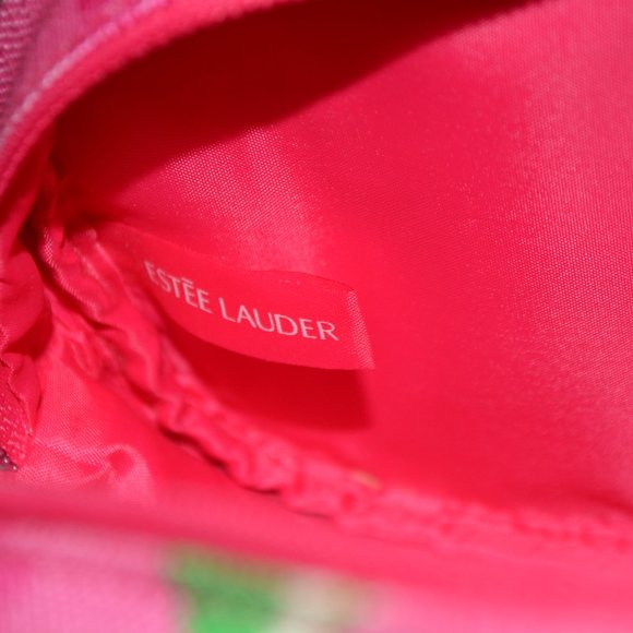Lilly Pulitzer For Estee Lauder Cosmetic Bag Makeup Tote Pink Green Floral 5 x 9 - Picture 9 of 9